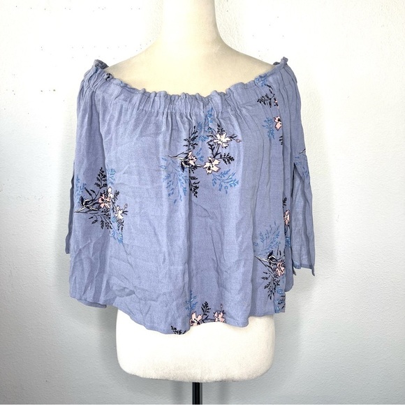 ASTR The Label Revolve Off The Shoulder Blouse Floral Size Large - Picture 3 of 8